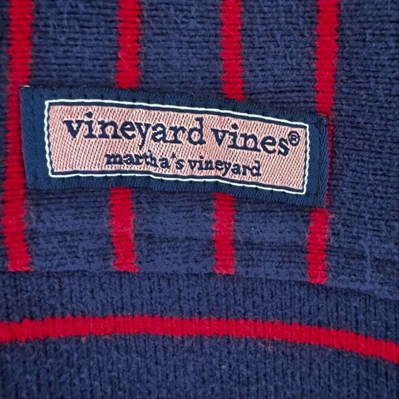 Vineyard Vines Women's Navy and Red Striped Long Sleeve Tee - Picture 13 of 13